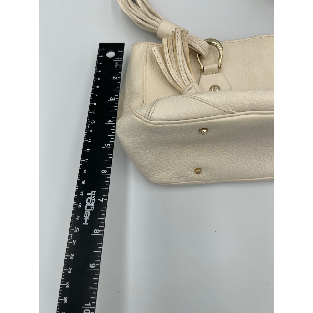 Kate Spade New York Cream Pebbled Leather Tassel Shoulder Bag Gold Hardware - Picture 5 of 10